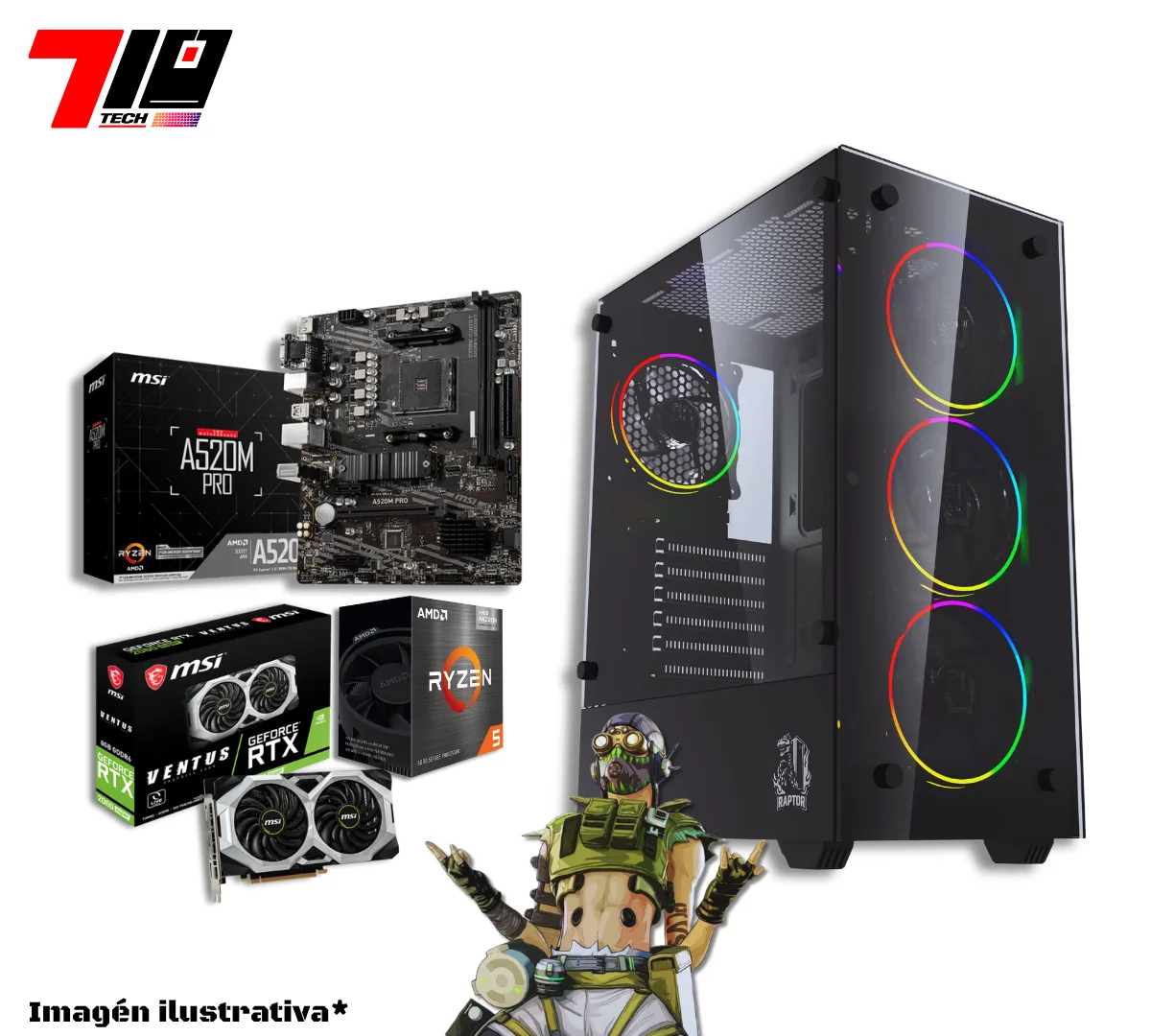 Pc Gamer Ryzen 5 5500 + Rtx 2060 Super + 16gb Ram