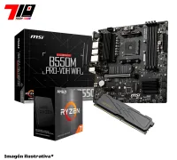 Procesador Ryzen 7 5700x + Mother B550m Msi Pro-vdh Wifi Ddr4 Am4 + 16gb Ram Ddr4