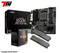 Procesador Ryzen 7 5700x + Mother B550m Msi Pro-vdh Wifi Ddr4 Am4 + 32gb Ram Ddr4