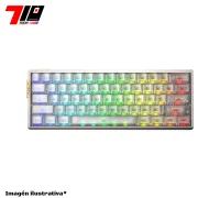 Teclado Aula Ag60 Pro Silver Case White Frosted Magnetico