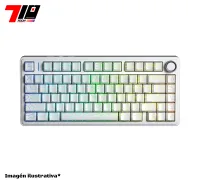 Teclado Aula F75 White Contour Line Wireless 75-por-ciento Rgb Mecanico