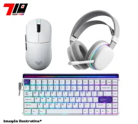 Combo Aula Mouse V9 + Teclado 84he + Auricular G7 White Purple