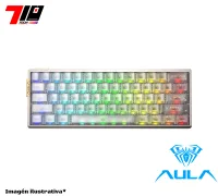 Teclado Aula Ag60 Pro Silver Case White Frosted Magnetico