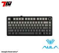 Teclado Aula F75 Black Degrade Wireless 75-por-ciento Rgb Mecanico