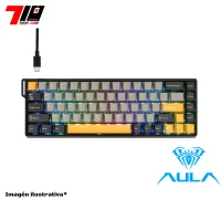 Teclado Aula Win68he Max Black Grey Yellow 65-por-ciento Magnetico