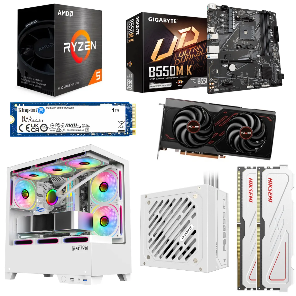 Pc Gamer Raptor Amd Ryzen 5 5600T 16G Ssd 1TB Rx7600