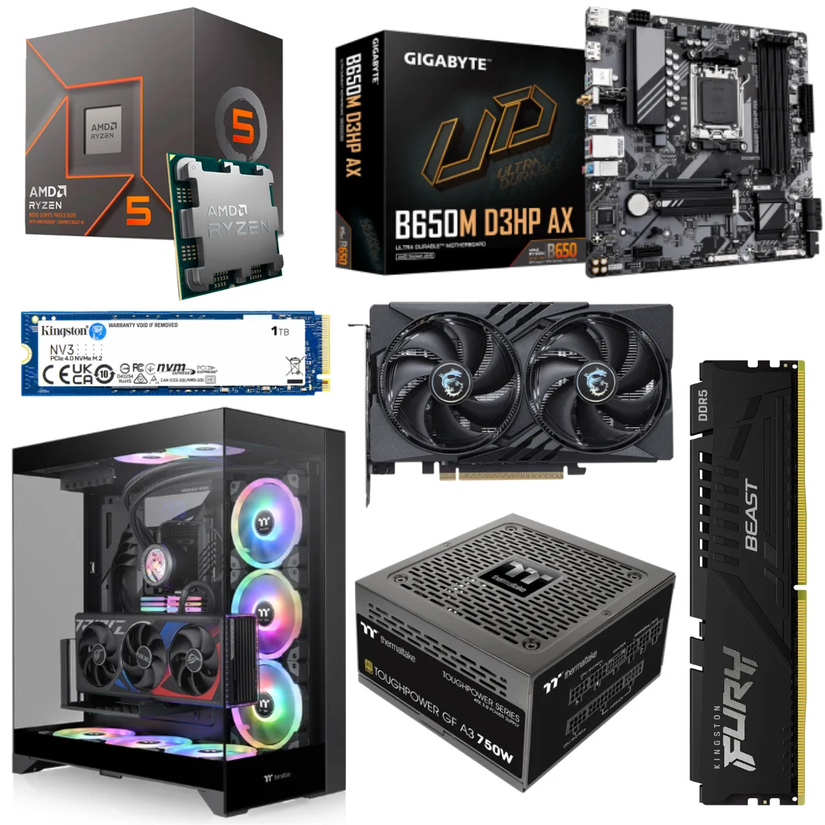 Pc Amd Ryzen 5-8400F 32G SSD 1TB RTX 5050