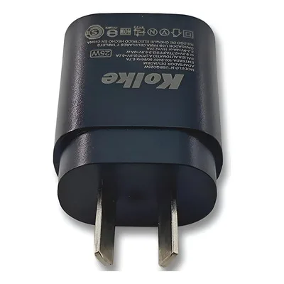 Cargador Usb A 220V Carga Rápida 30W Usb C Negro S/Cable