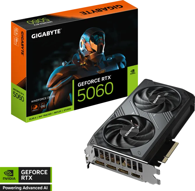 PLACA DE VIDEO RTX 5060 GIGABYTE WINDFORCE OC 8GB
