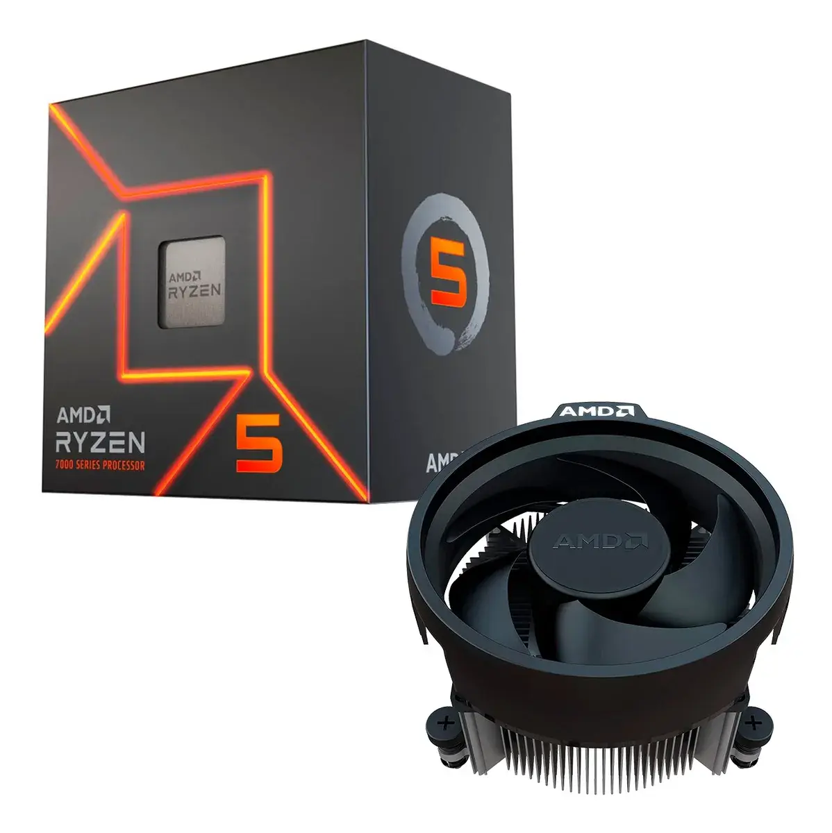 Cpu Amd Ryzen 5 7600 Am5 65w 32mb With Wraith