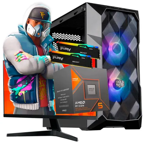 Pc Gamer Ryzen 5 AM5 + 5060 6GB + Monitor 27 FHD PS