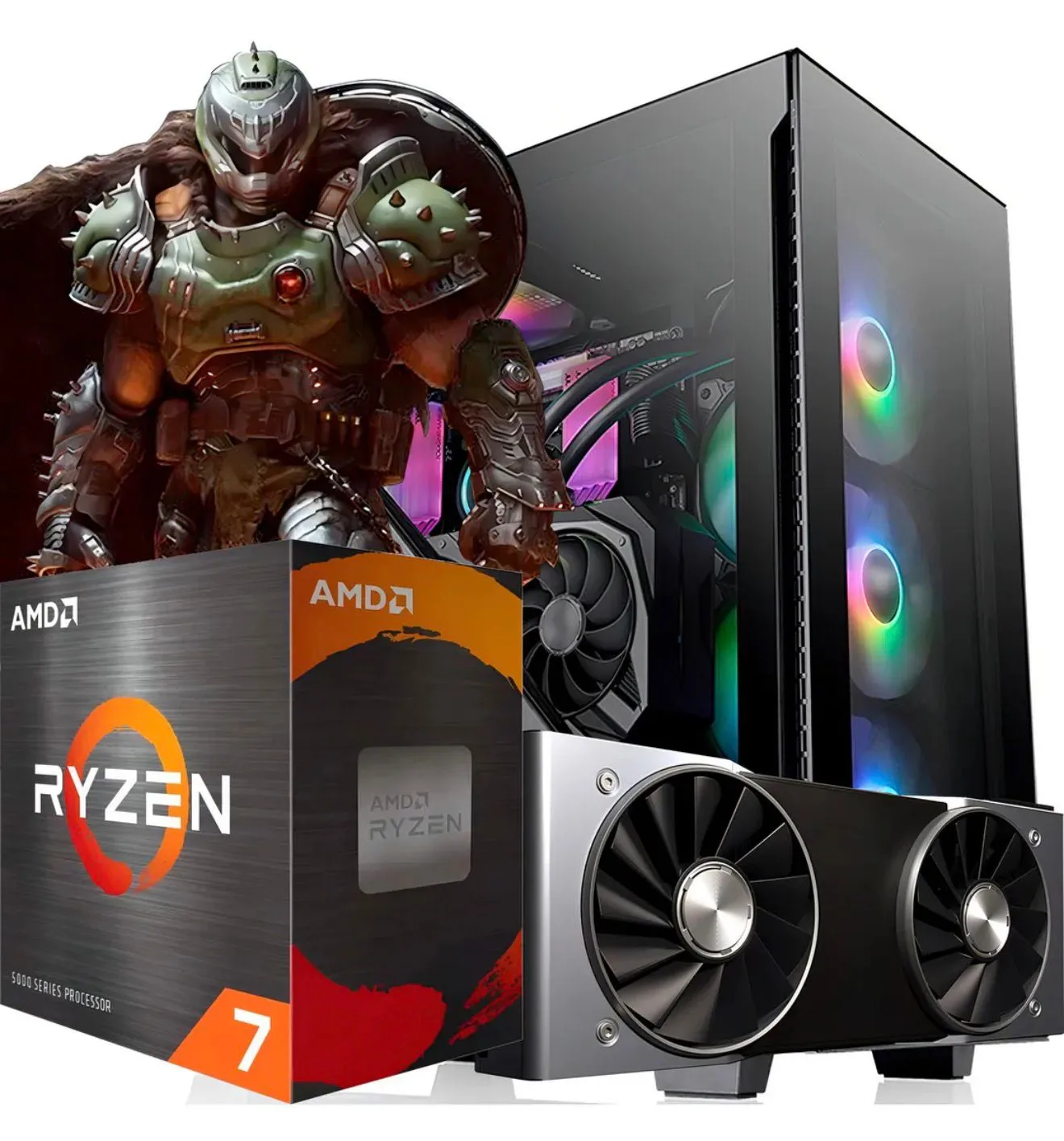 PC Gamer AMD Ryzen 7 5700 4.6 GHZ - RX 7600 8GB - 32 GB DDR4 - SSD 1 TB M.2