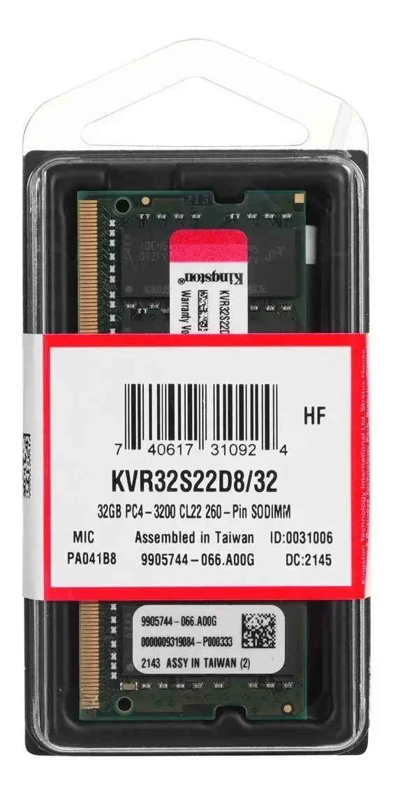 Sodimm Ddr4 32gb Kingston 3200 Kcp