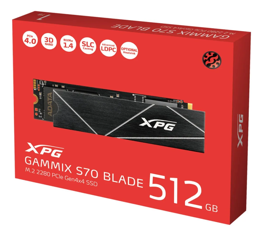 Ssd M.2 Nvme 512gb G4 Xpg Gammix S70 Blade