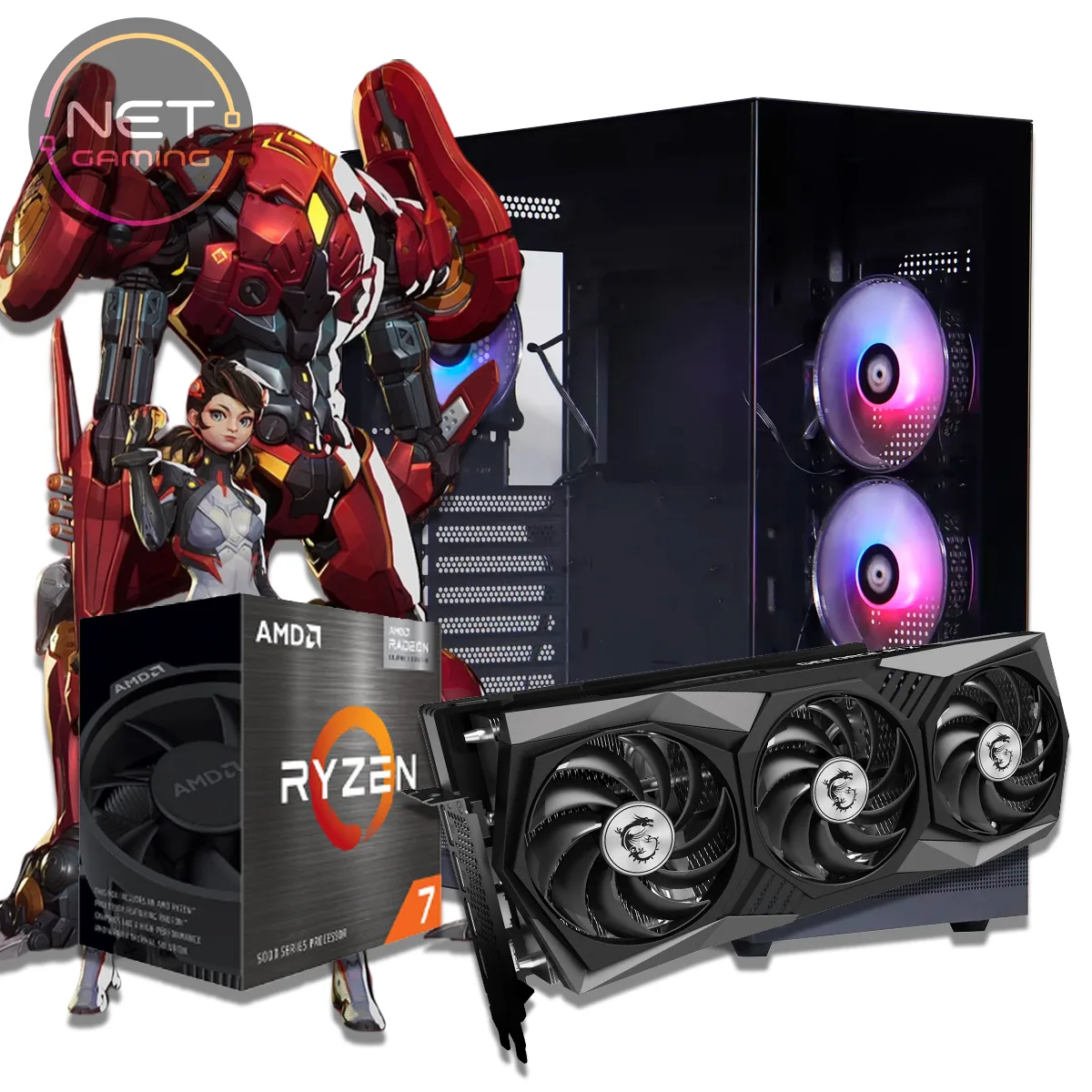 PC Gamer AMD Ryzen 7 9800X3D (AM5) - 32 GB DDR5 - SSD 1 TB M.2 - RTX 9070 XT 16 GB DDR7
