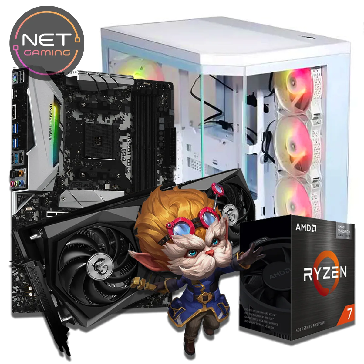 PC Gamer Ryzen 7 9700X + RTX 3080 10 GB + DDR5 + SSD 1 TB M2