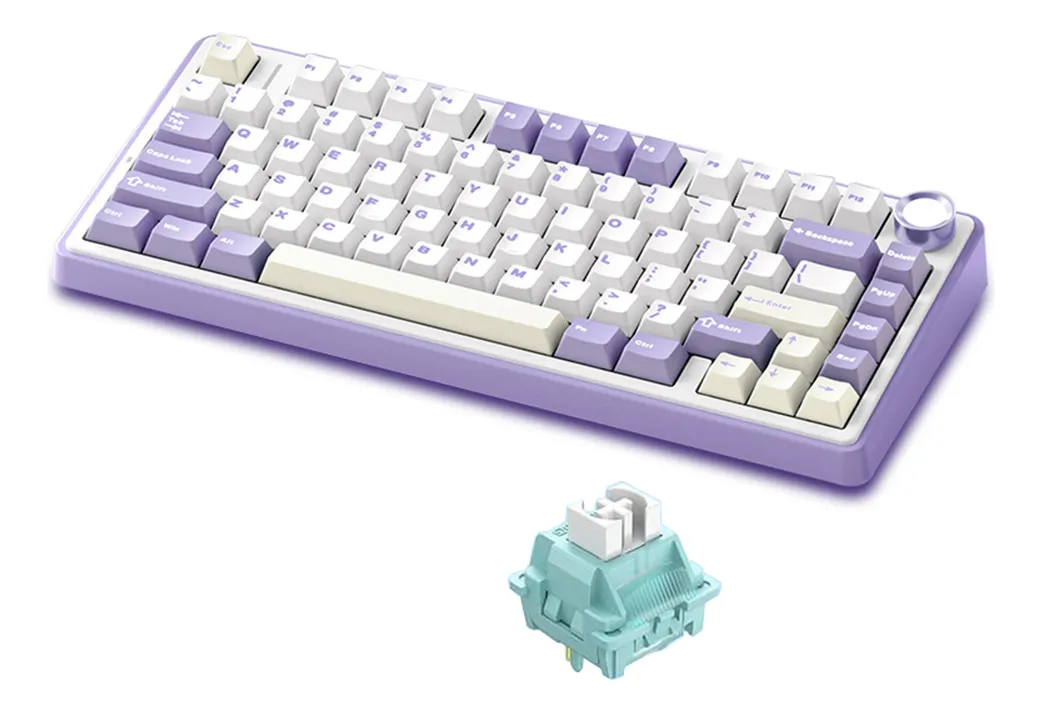 Teclado Mecánico Inalámbrico Aula F75  (blue+white+purple)