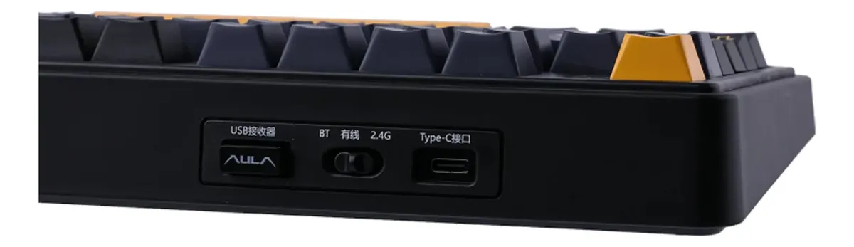 Teclado Mecánico Inalámbrico Aula F75 black+dark blue+orange