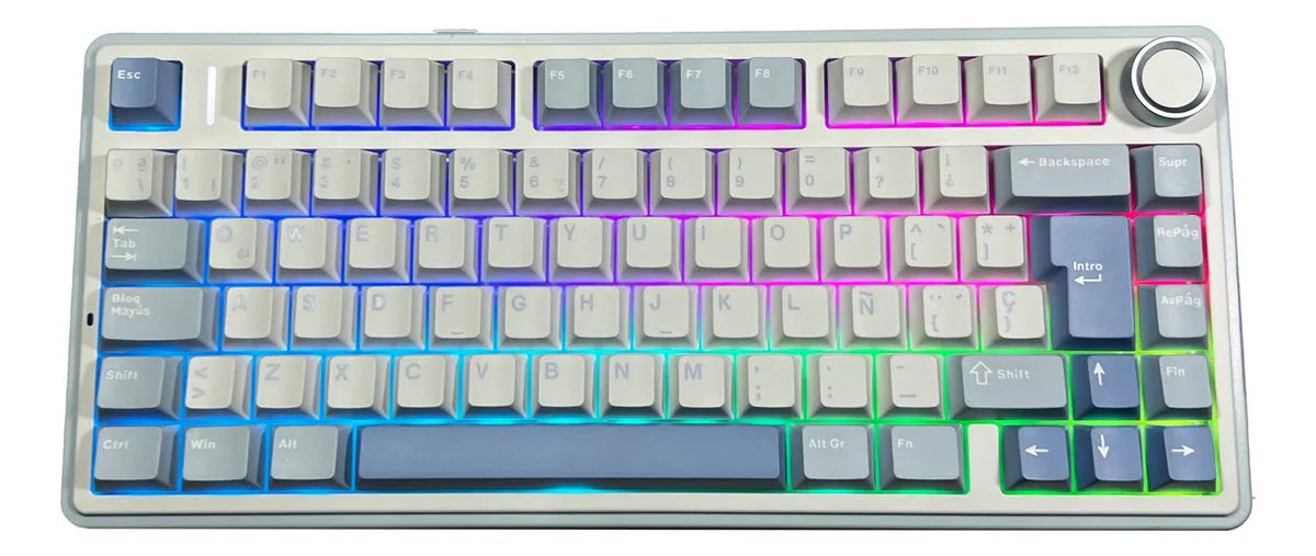 Teclado Mecánico Inalámbrico Aula F75 (blue+white+dark blue)