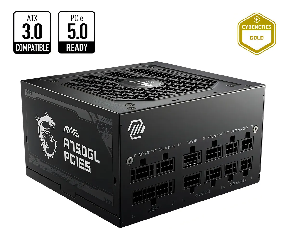 Fuente 750w Msi 80 Plus Gold Mag A750gl Pcie5