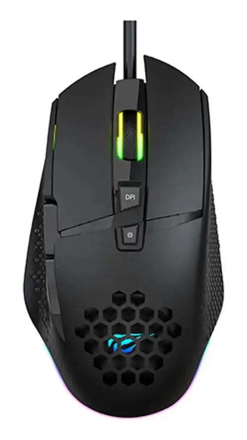 Mouse Gamer Havit Ms1022 Liviano Usb Luces - Pc Notebook Negro