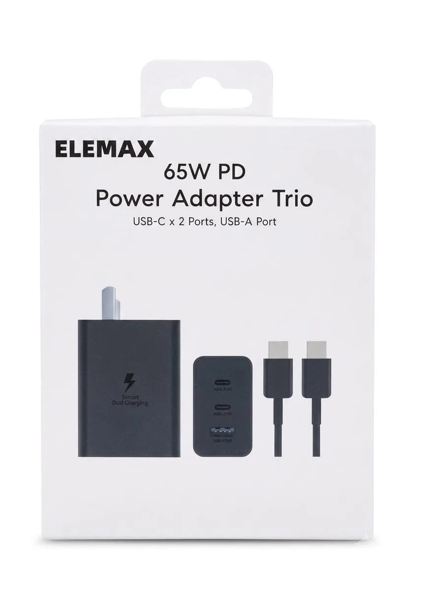 cargador 220v type c ac 65w elemax item 1290-4