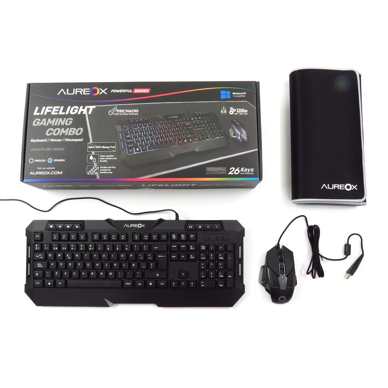 Teclado Y Mouse + Pad Aureox Lifelight Gaming Gc1000
