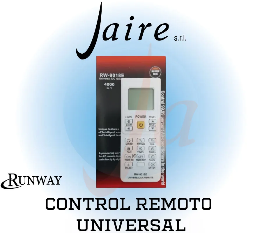 CONTROL REMOTO MASTERCOOL 4000 CODIGOS