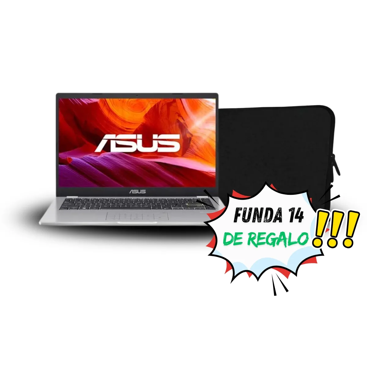 NOTEBOOK ASUS 14 CELERON N4020 4GB 128GB W11H + FUNDA DE REGALO 14