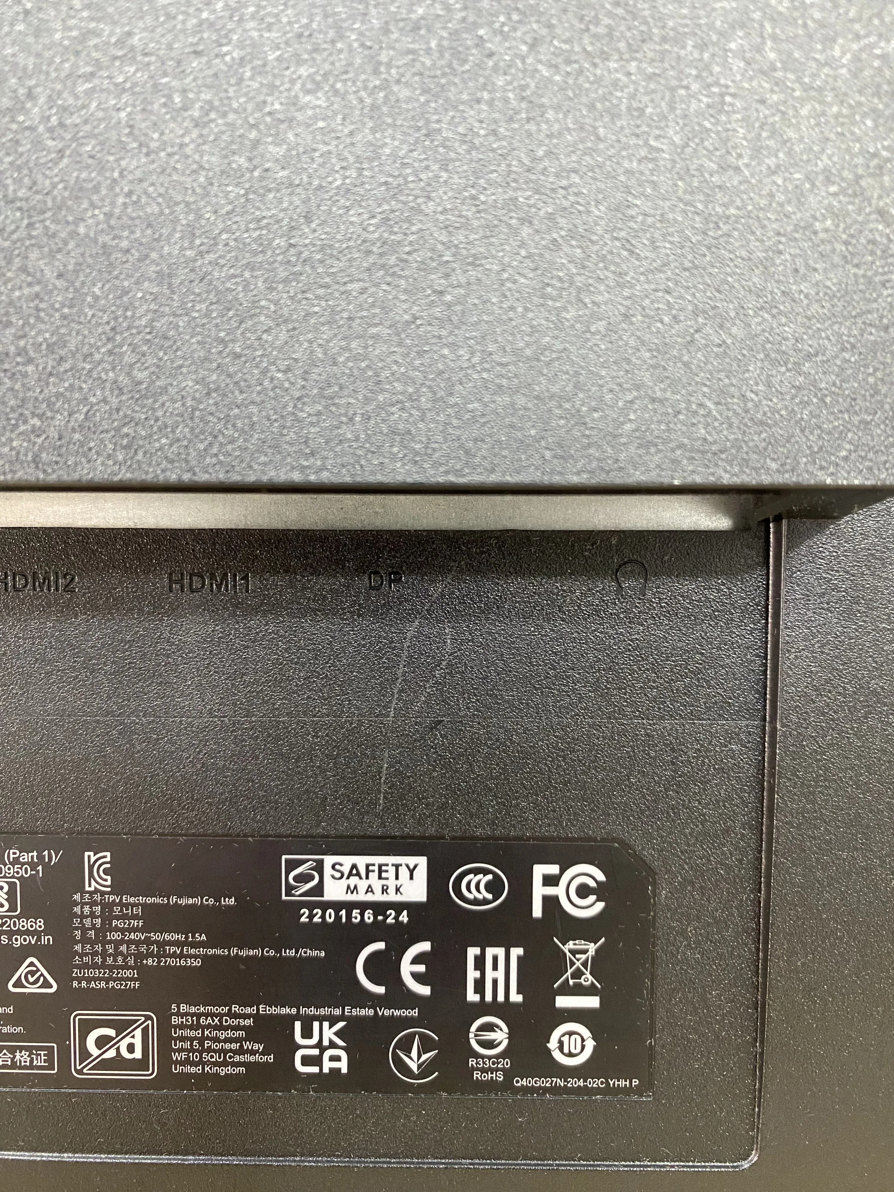 Monitor Asrock PG27FF1A 27 Pulgadas Linea de pixel horizontal parte superior e inferior de (Outlet)