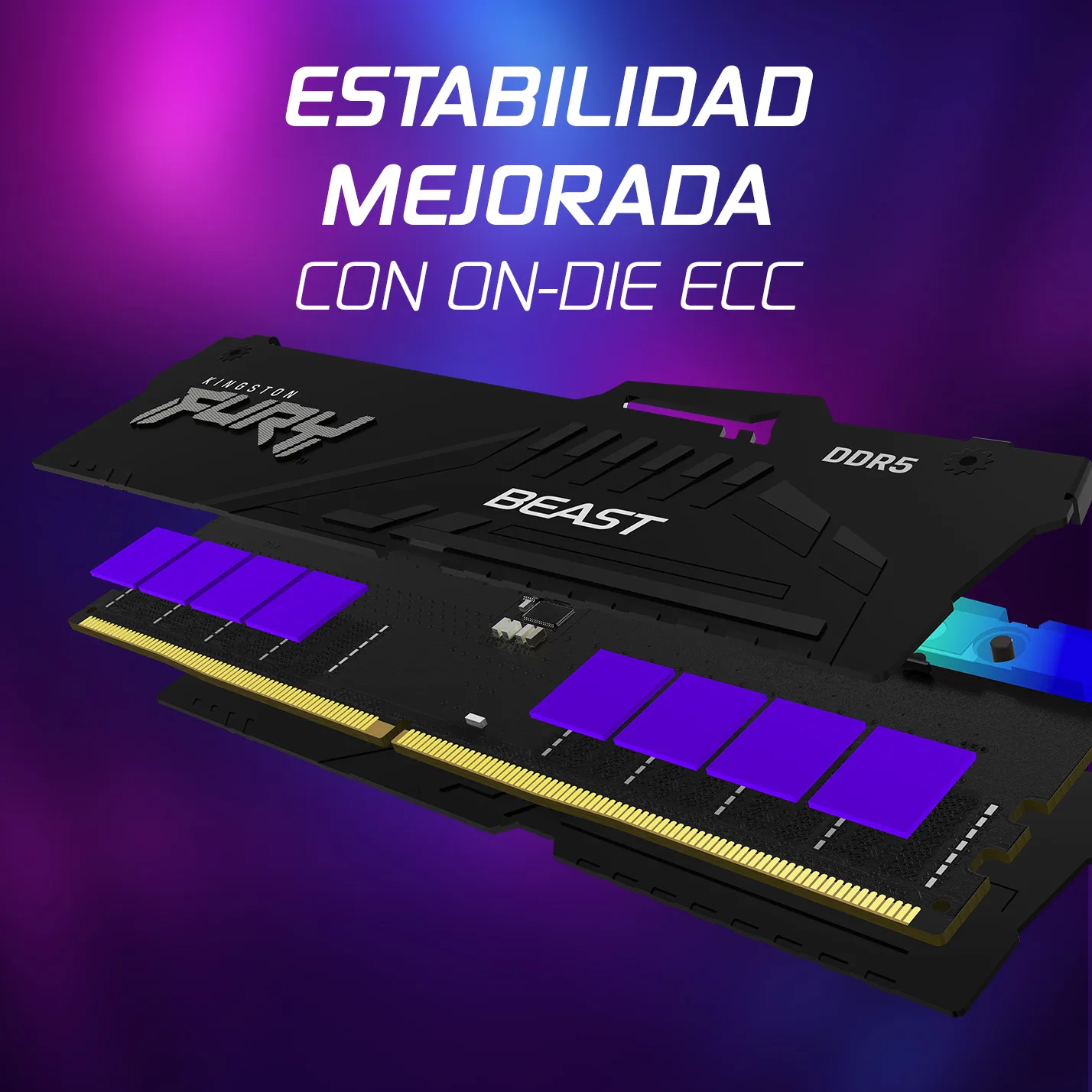 Memoria Ram Fury Beast Rgb 32gb Ddr5 5200mhz Kf552c40bba-32
