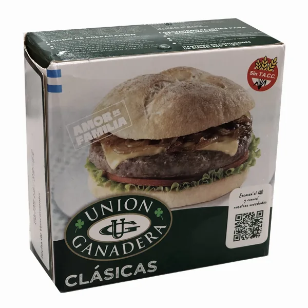 4 Hamburguesas clásicas Unión Ganadera 83grs + pan brioche