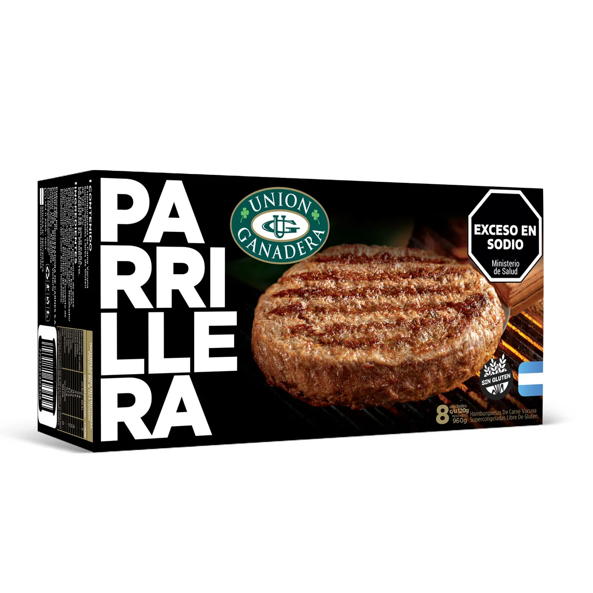 8 Hamburguesas parrilleras Unión Ganadera 120grs + pan brioche