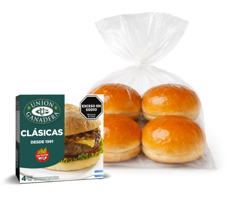 4 Hamburguesas clásicas Unión Ganadera 83grs + Pan Brioche